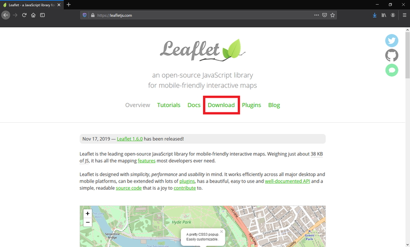 Leafletのダウンロードページ